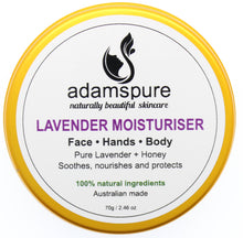 Load image into Gallery viewer, Lavender Moisturiser soothes, nourishes and protects. 100% natural ingredients