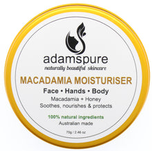 Load image into Gallery viewer, Macadamia Moisturiser, Soothes nourishes and protects. Made in Australia 100% natural ingredients.