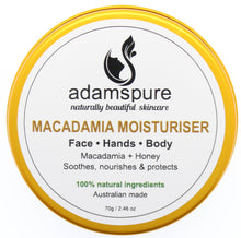 Load image into Gallery viewer, Macadamia Moisturiser, Soothes nourishes and protects. Made in Australia 100% natural ingredients. 