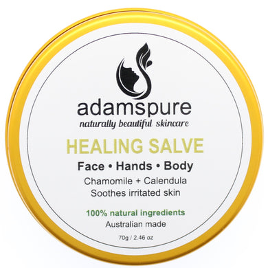 Healing Salve for face body and hands. Sooth irritated skin 100% natural ingredients
