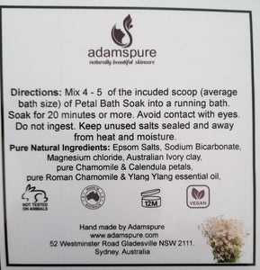 Chamomile and Calendula Bath Soak, made in Australia all natural ingredients